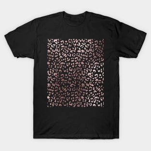 Leopard Print, Faux Rose Gold T-Shirt